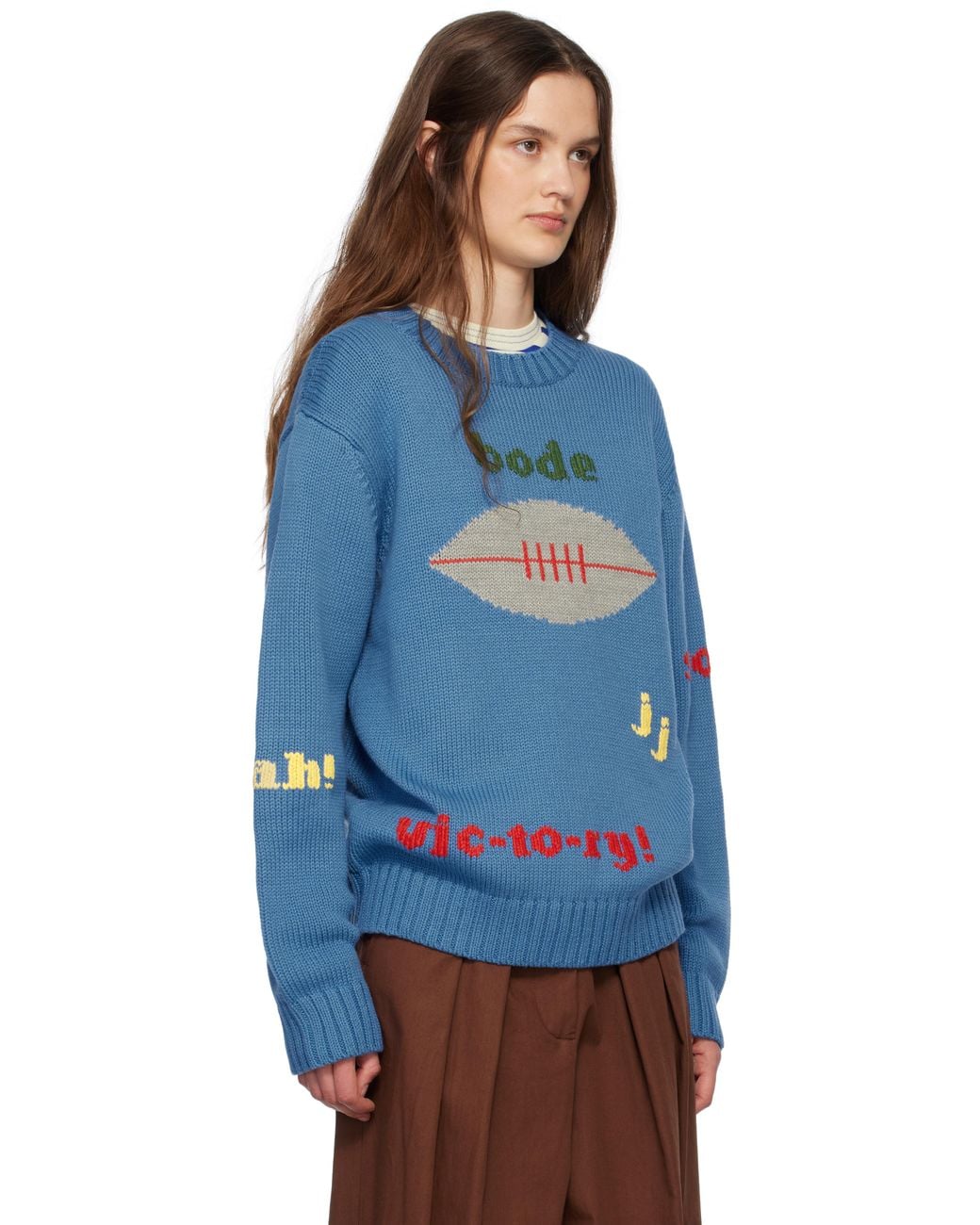 Bode Blue Spirit Sweater