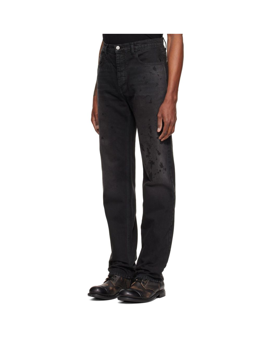 ALEXANDER DIGENOVA Black Underground Painter Jeans for men