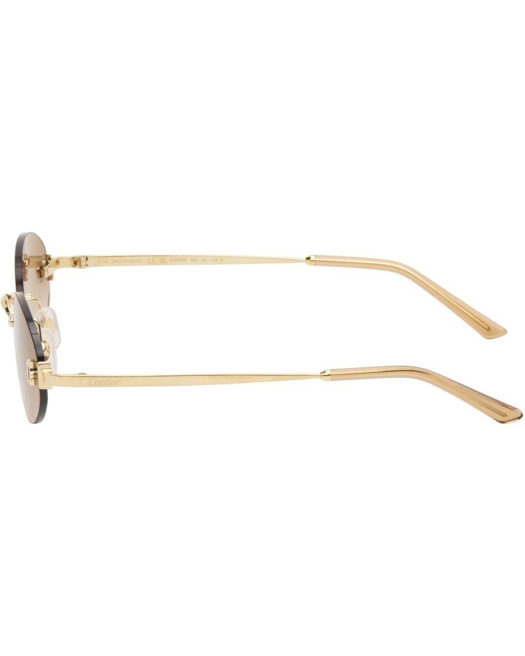 Cartier Black Signature C Oval Rimless Sunglasses