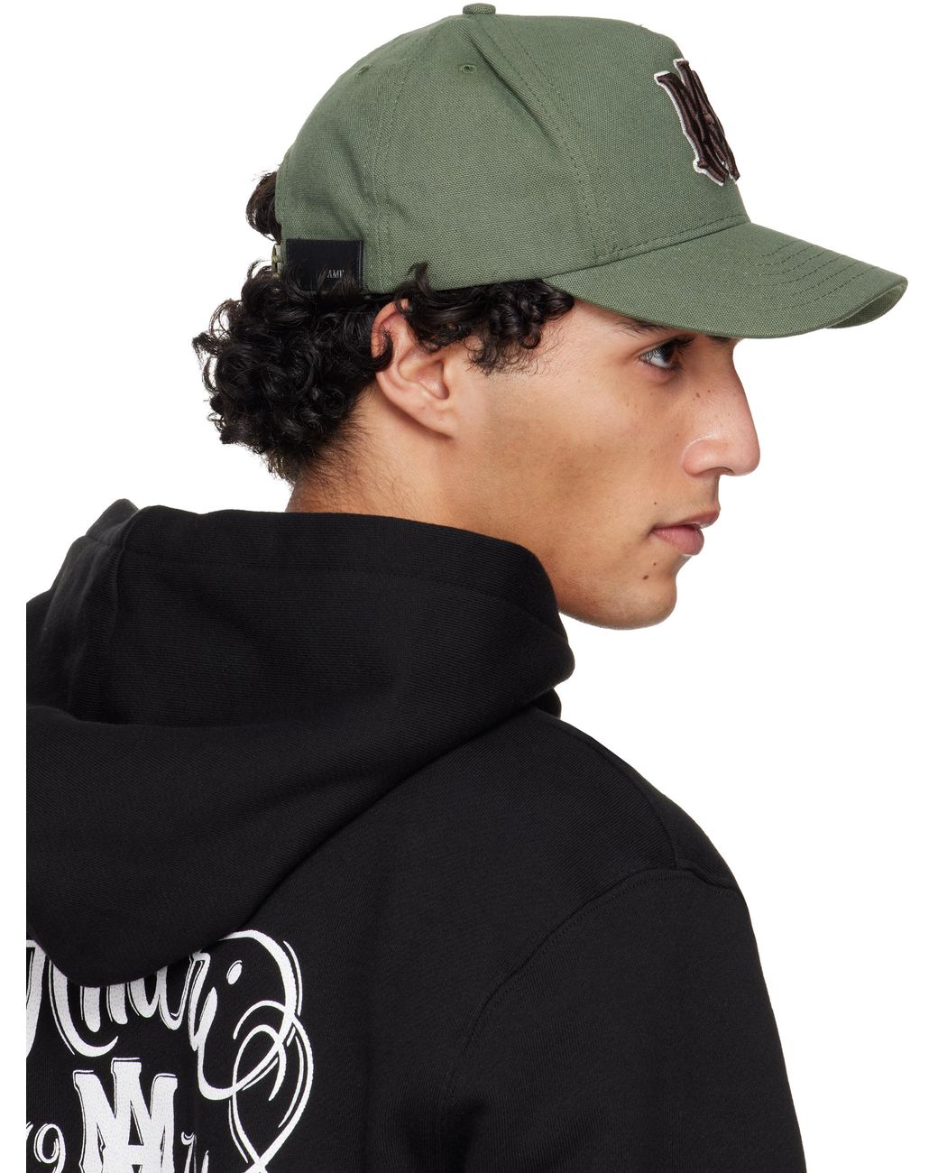 Amiri Khaki Ma Outline Canvas Cap in Black for Men | Lyst