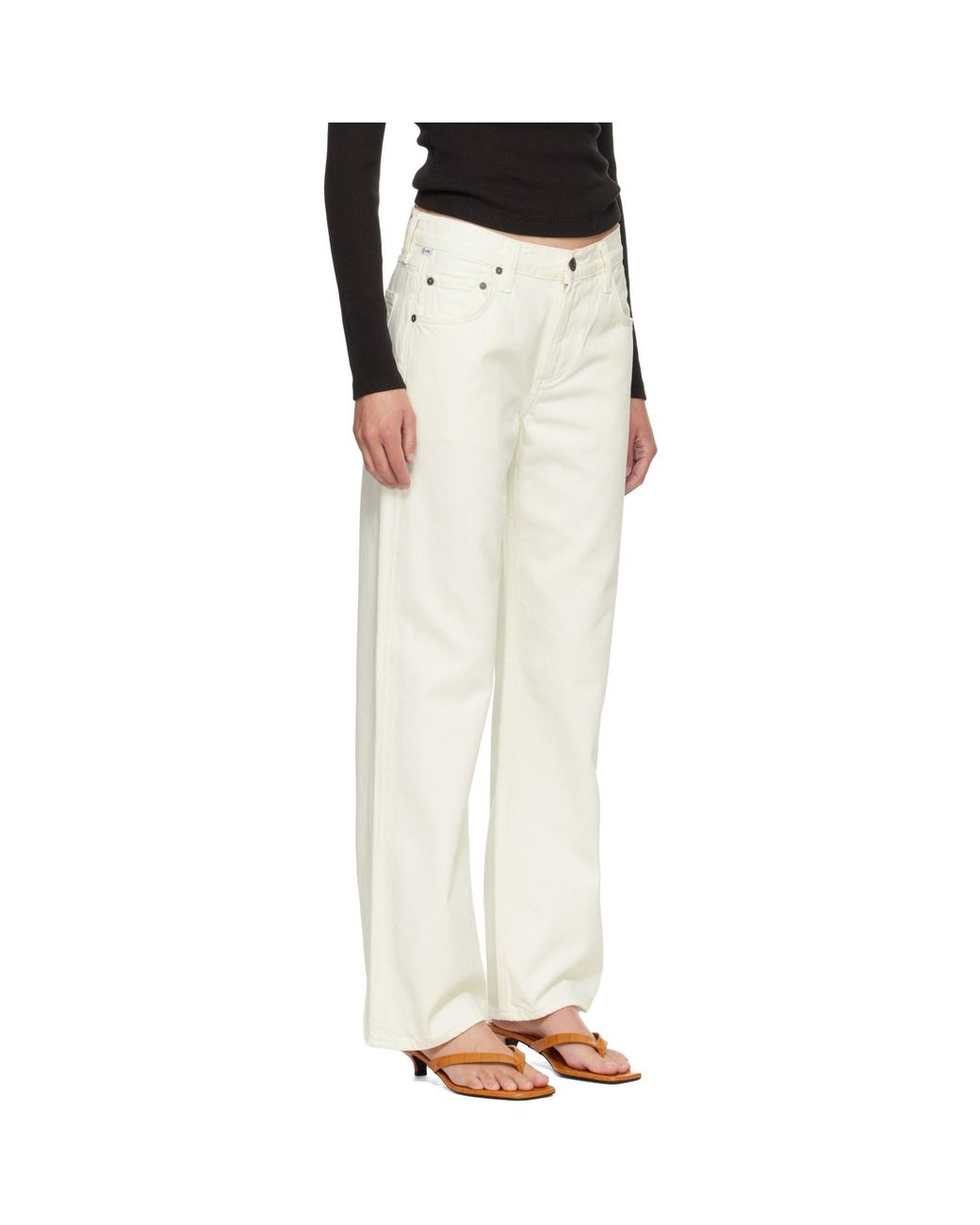 Citizens of Humanity Black Off- Lindz Easy Straight Jeans
