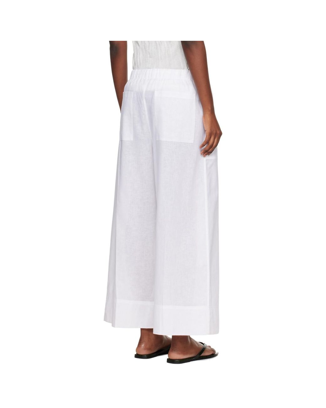 Totême White Wide Summer Trousers