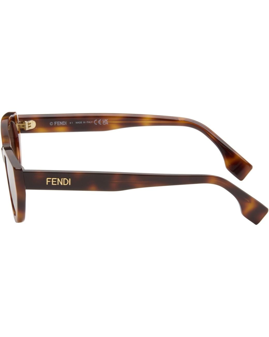 Fendi Brown Lettering Sunglasses