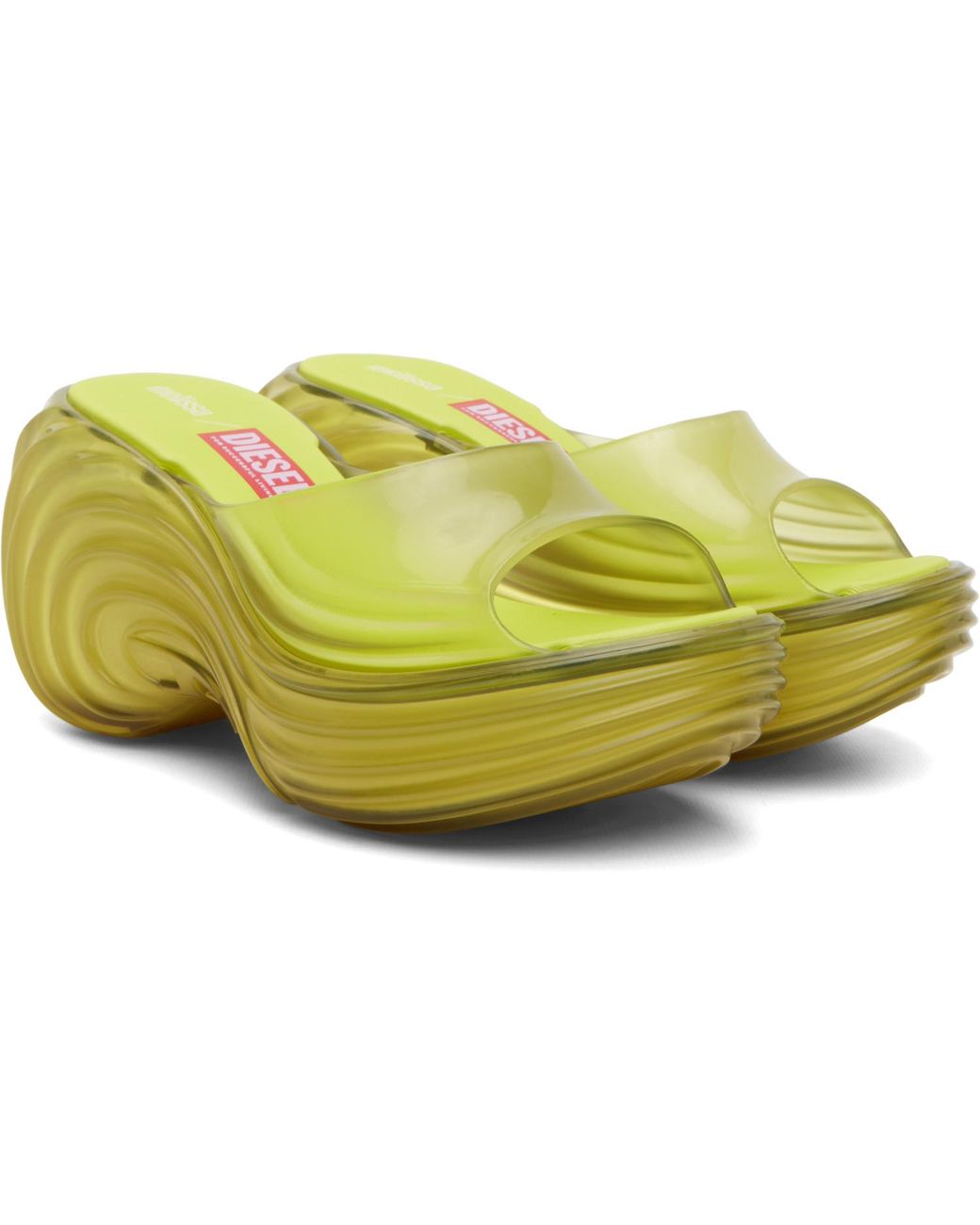 DIESEL Yellow Melissa Edition Platform Mule Heeled Sandals