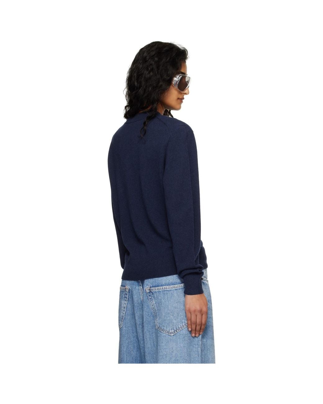 Acne Blue Fitted Yak Wool Sweater