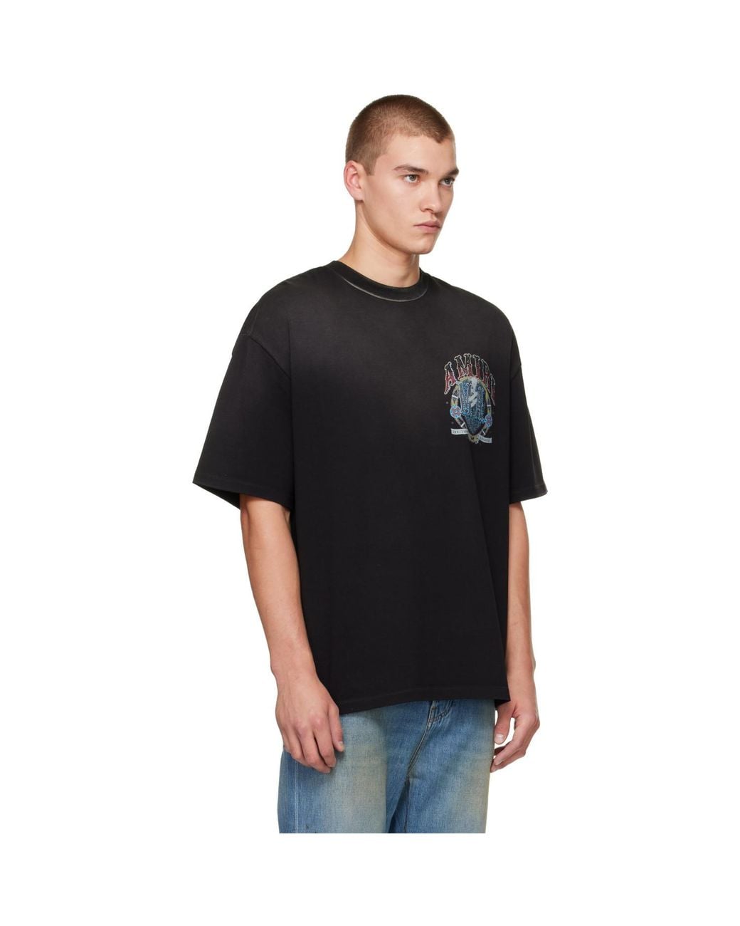 Amiri Black Crystal Hollywood T-Shirt for men