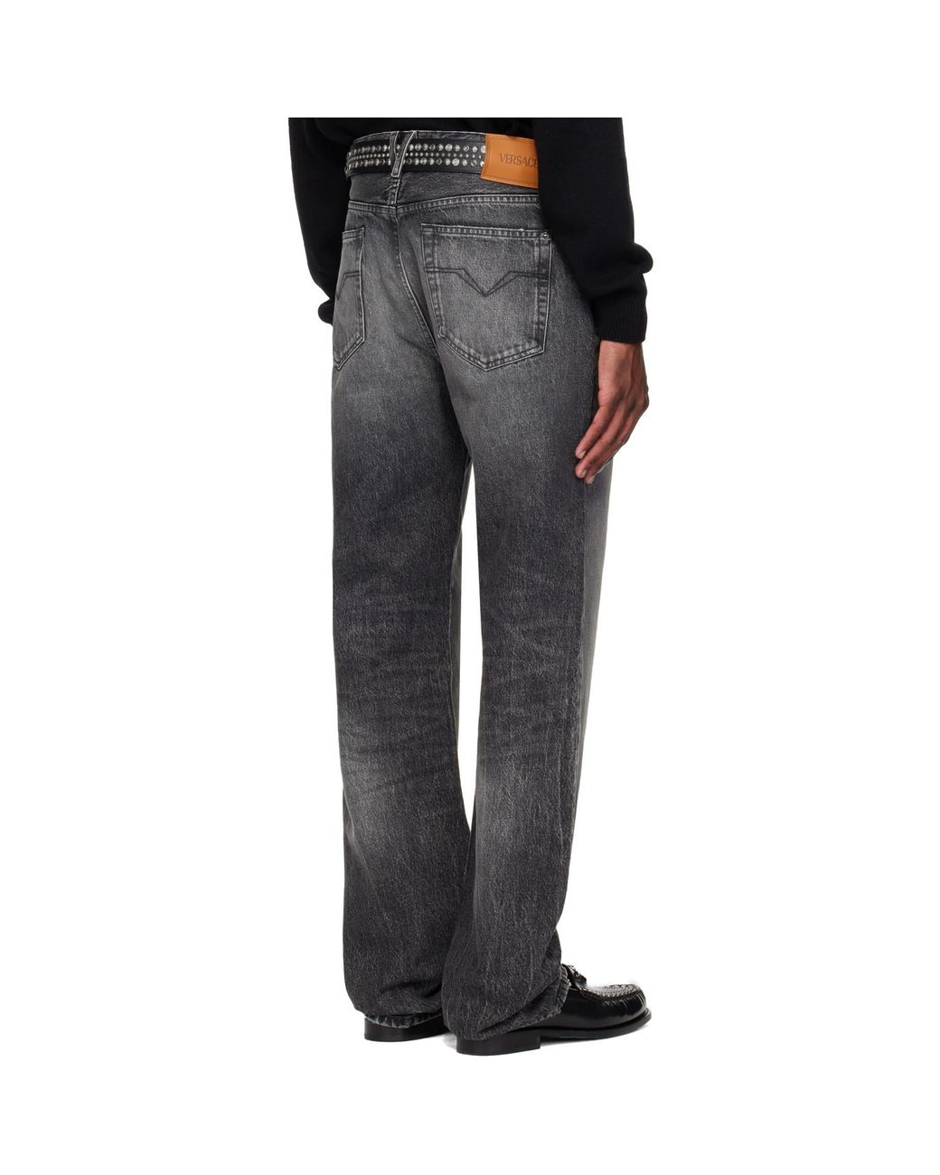 Versace Black Loose Jeans for men
