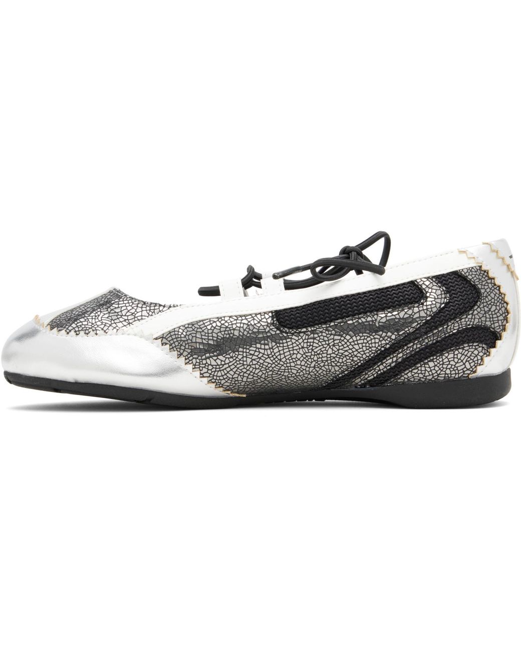 DIESEL Black D-Mile Lace-Up Ballerina Flats