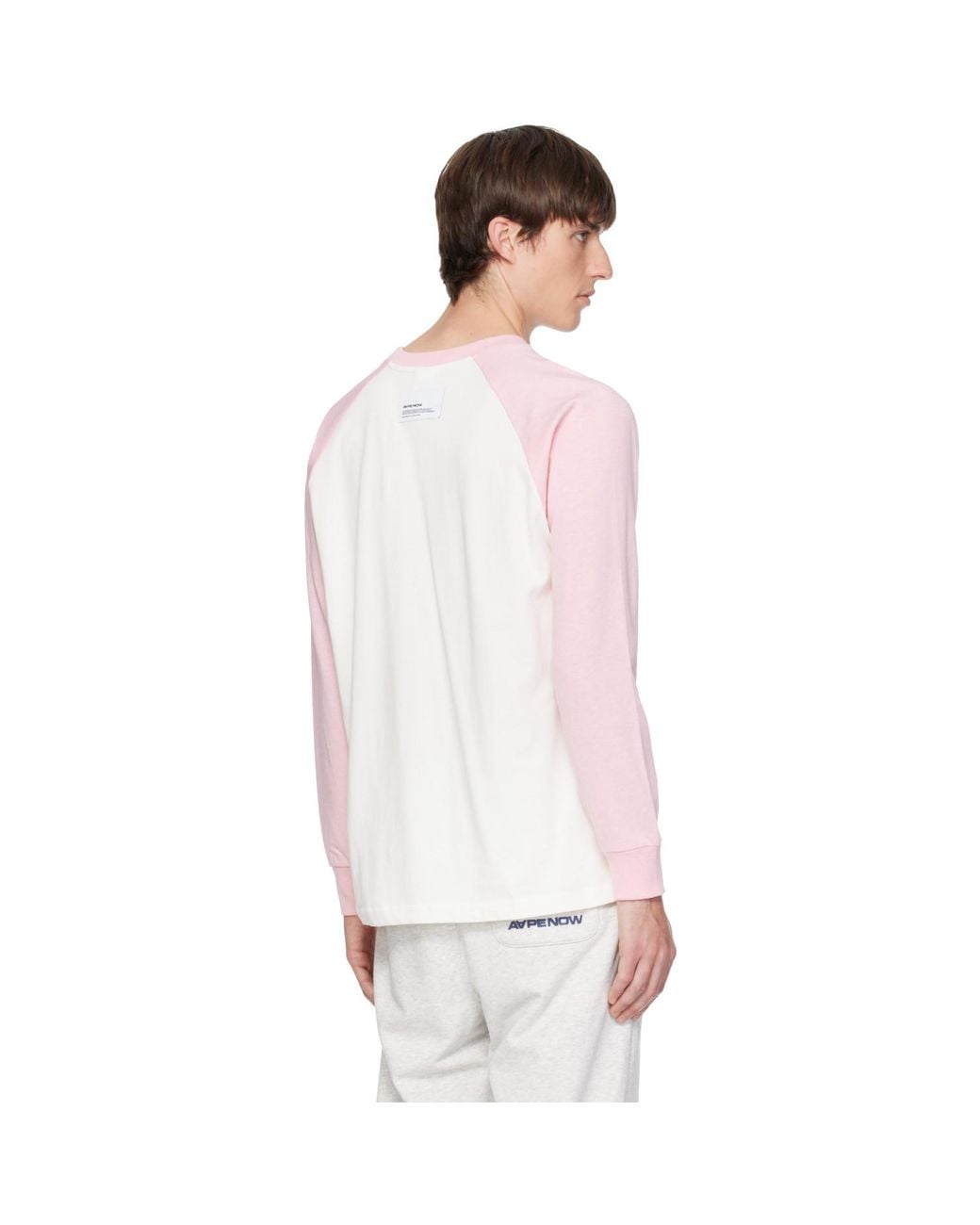 Aape By A Bathing Ape White 'Aapenow' Heart Moonface Long T-Shirt for men