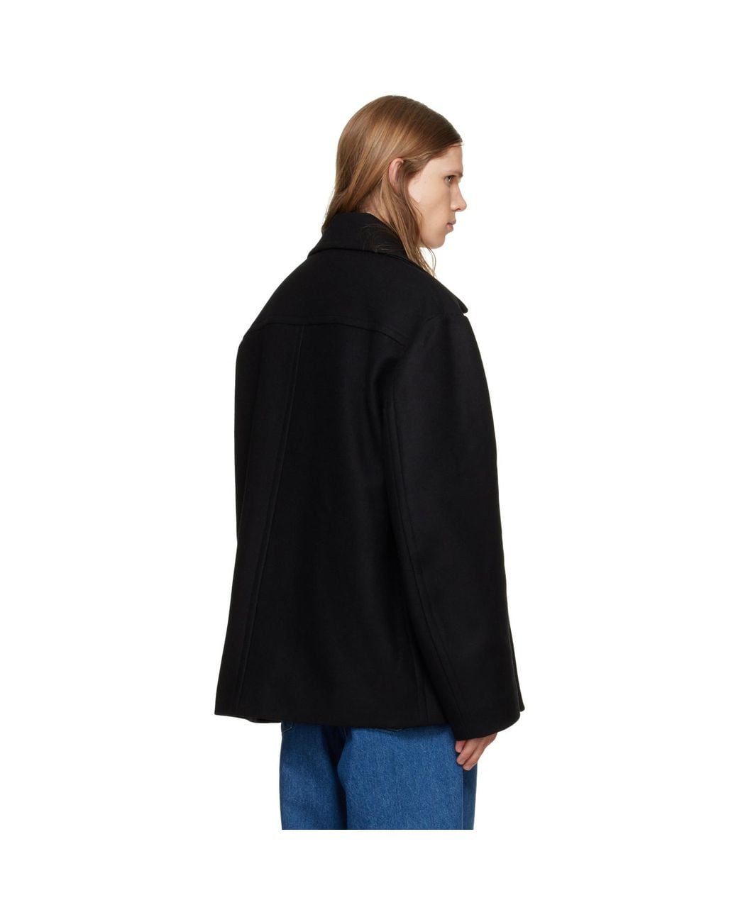 Dries Van Noten Black Double-Breasted Coat for men