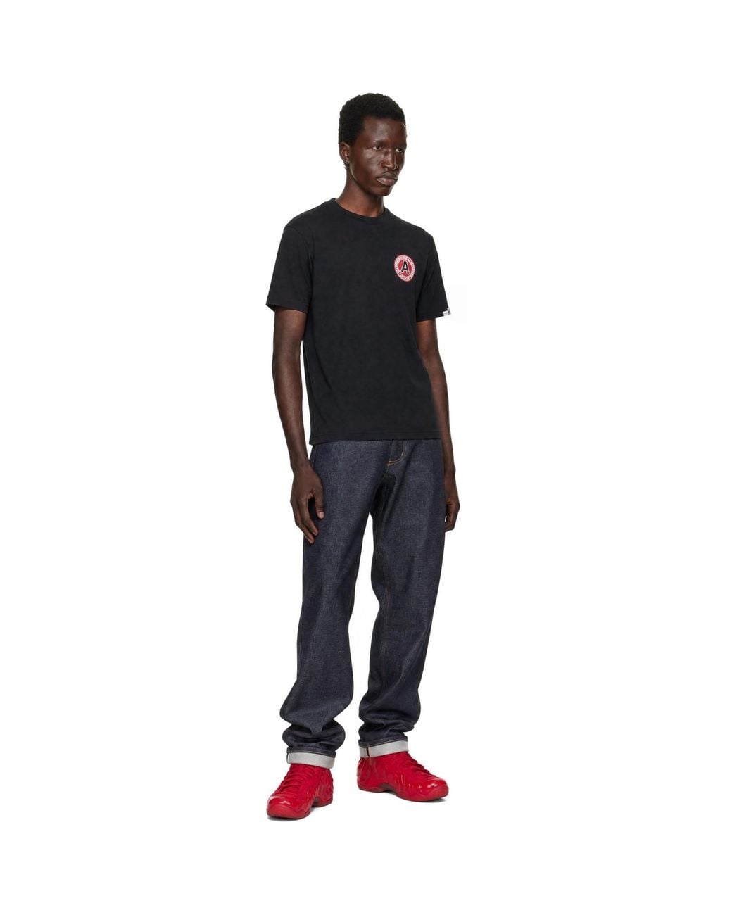 Aape By A Bathing Ape Black 'Aape' Basic T-Shirt for men