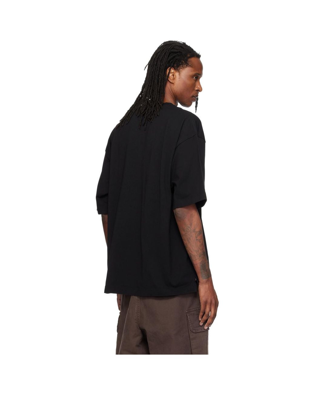 Maison Mihara Yasuhiro Black 'Don'T Tag Me' Flocky Print T-Shirt for men
