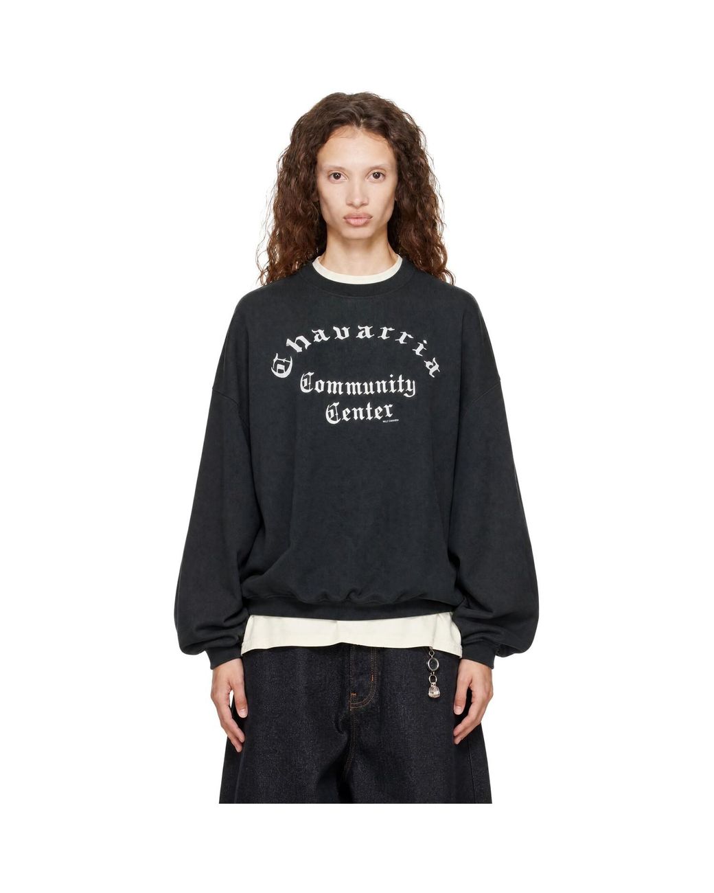 Willy Chavarria Black 'Community Center' Sweatshirt