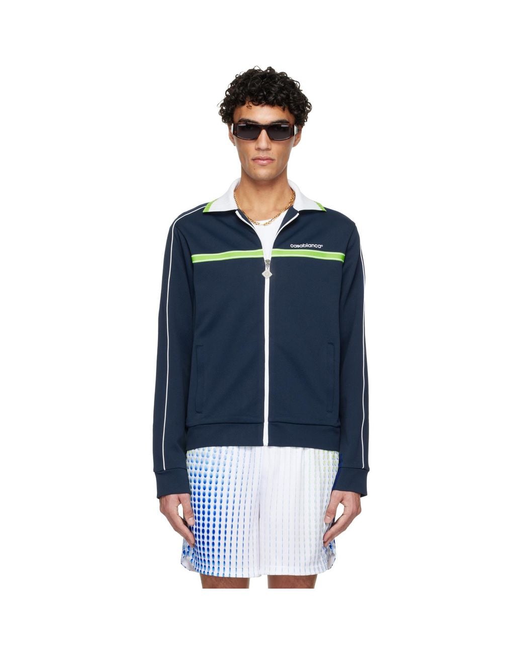 Casablanca Blue Pique Track Jacket for men