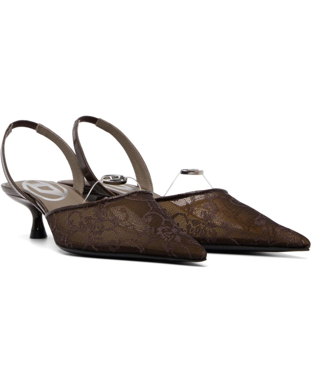 DIESEL Brown D-Ten&Half Slingback Heels
