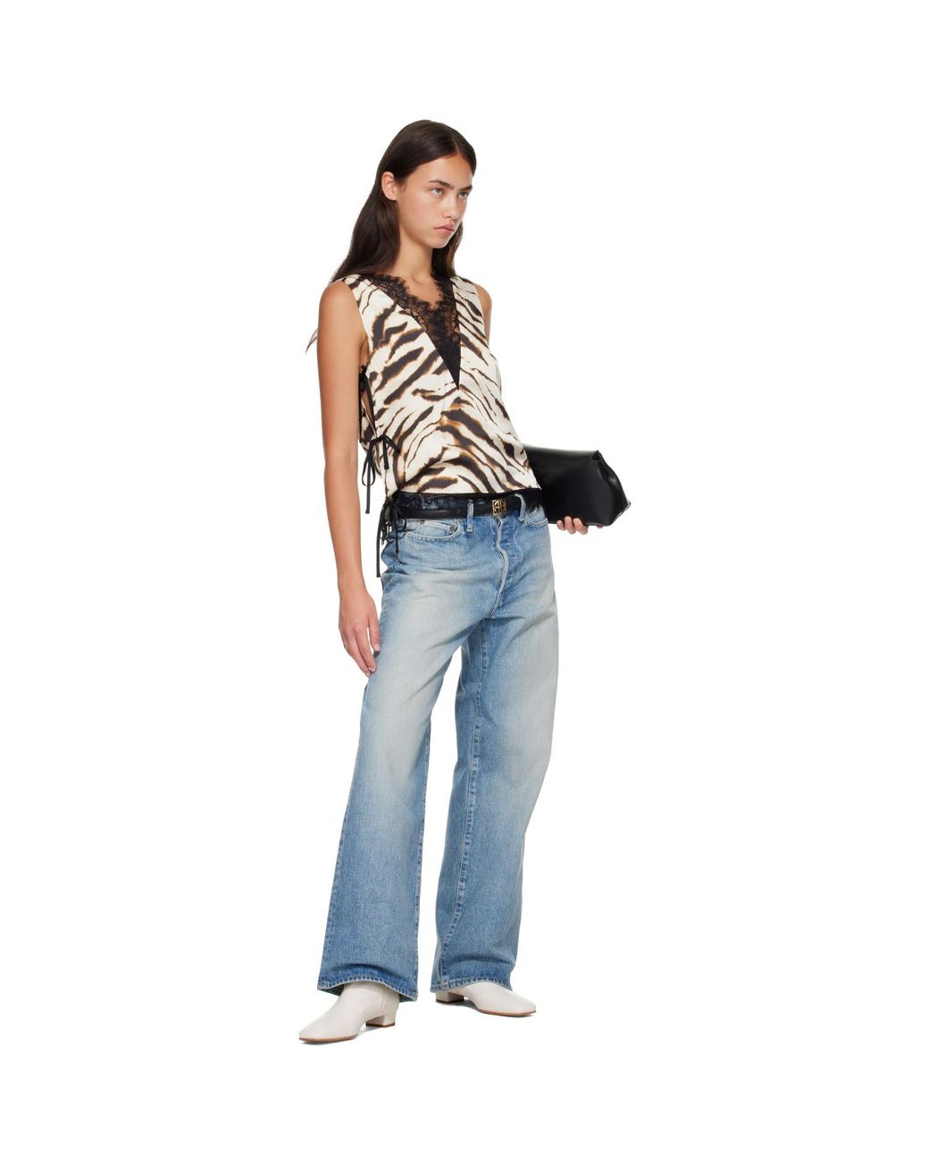 Ssstein Blue Loose Denim Jeans