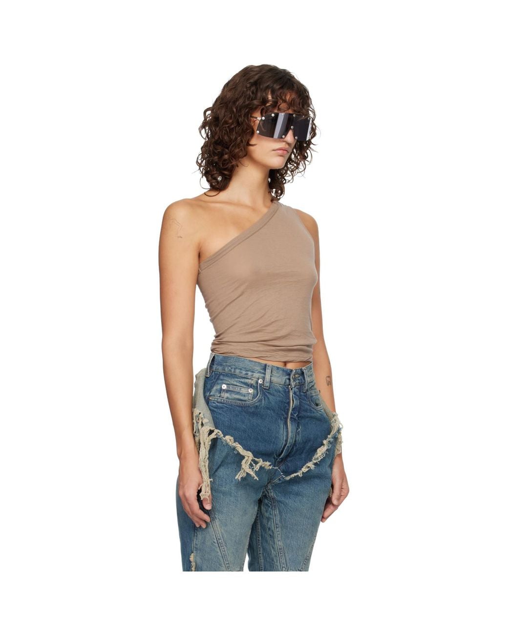 Rick Owens Blue Taupe Temple Sl Ziggy Top