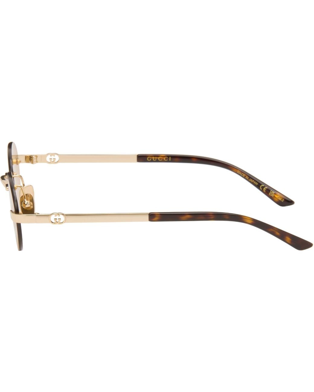 Gucci Brown Oval-Frame Sunglasses for men