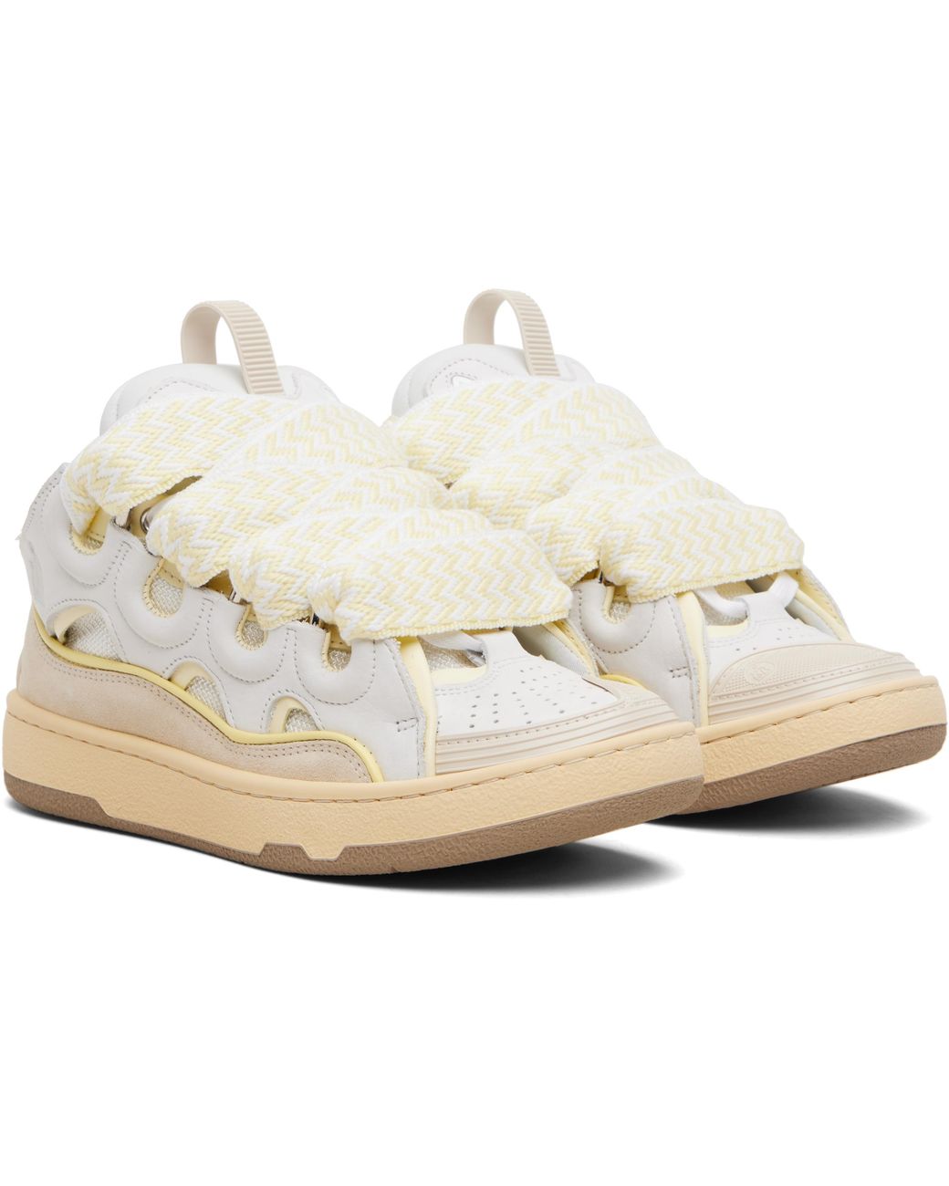 Lanvin Black Off- & Curb Leather Sneakers