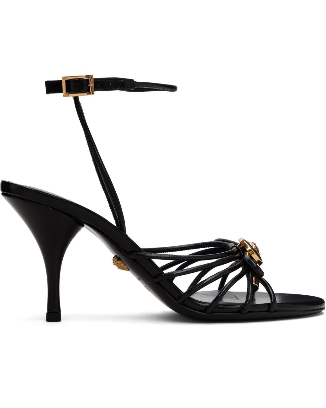 Versace Black Opera Bow Nappa 85Mm Heeled Sandals