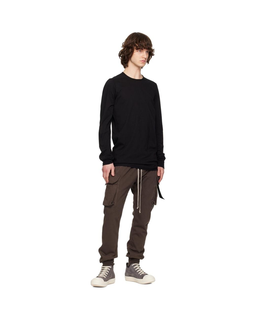 Rick Owens Black Temple Mastodon Cut Cargo Pants for men