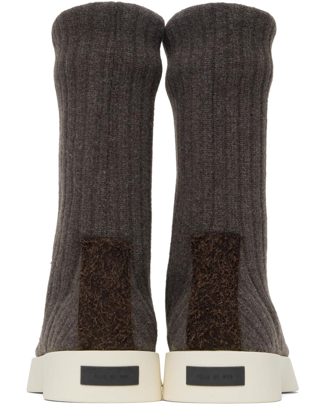 メンズ Fear Of God グレー Moc Knit High スニーカー ブラウン