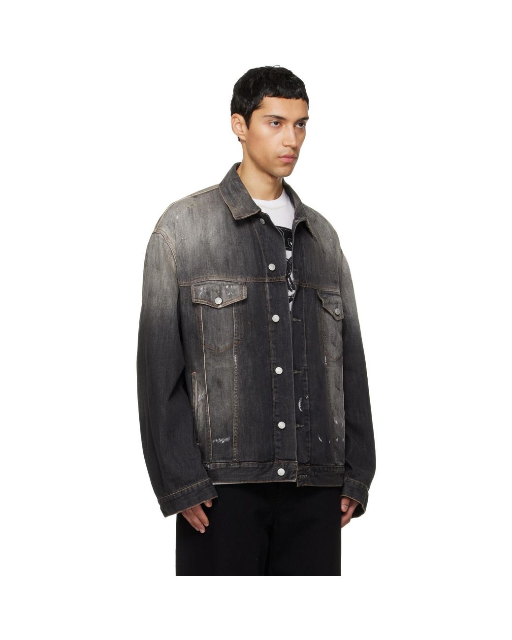 Acne Black Oversized Denim Jacket for men