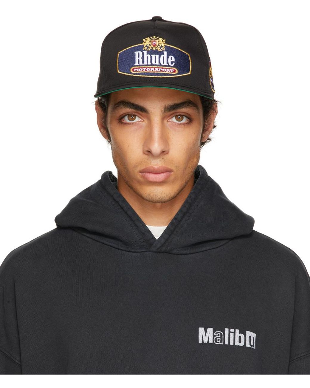 Rhude Racing Crest Cap in Black for Men | Lyst