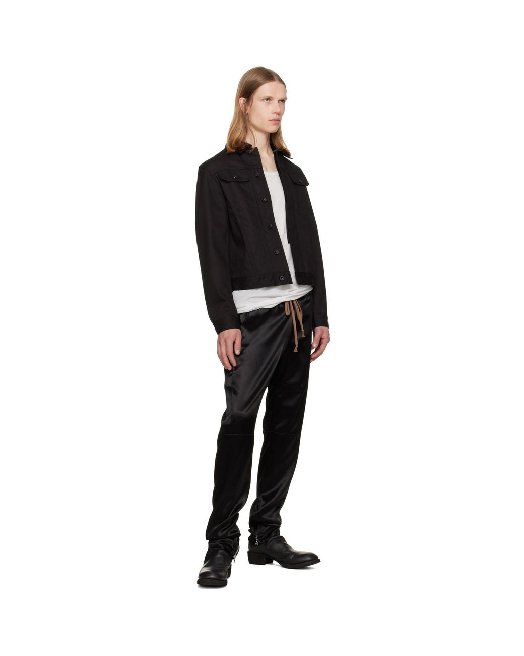 JKEEFER Black Moto Trousers for men