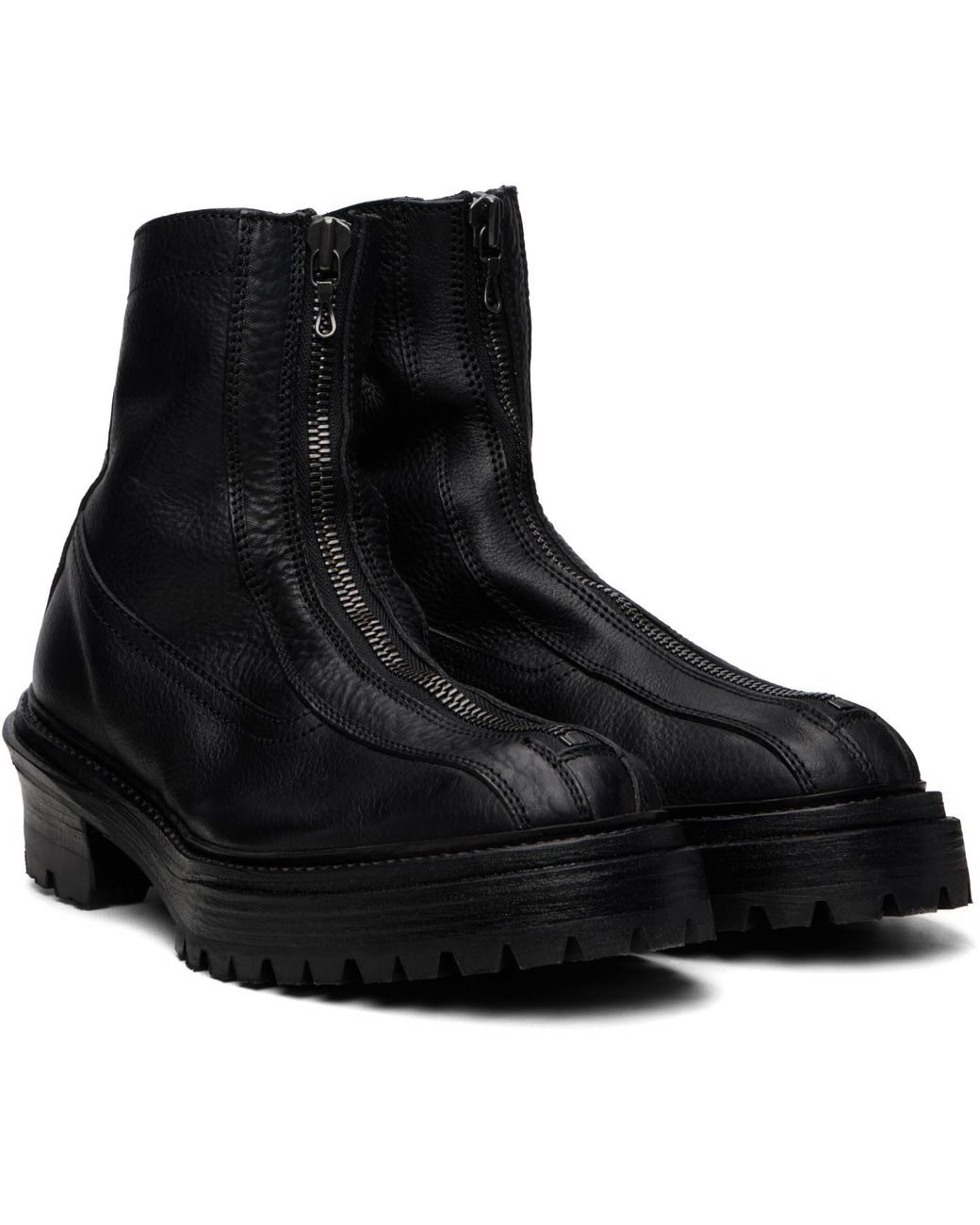 Julius Black Front Zip Boots for men