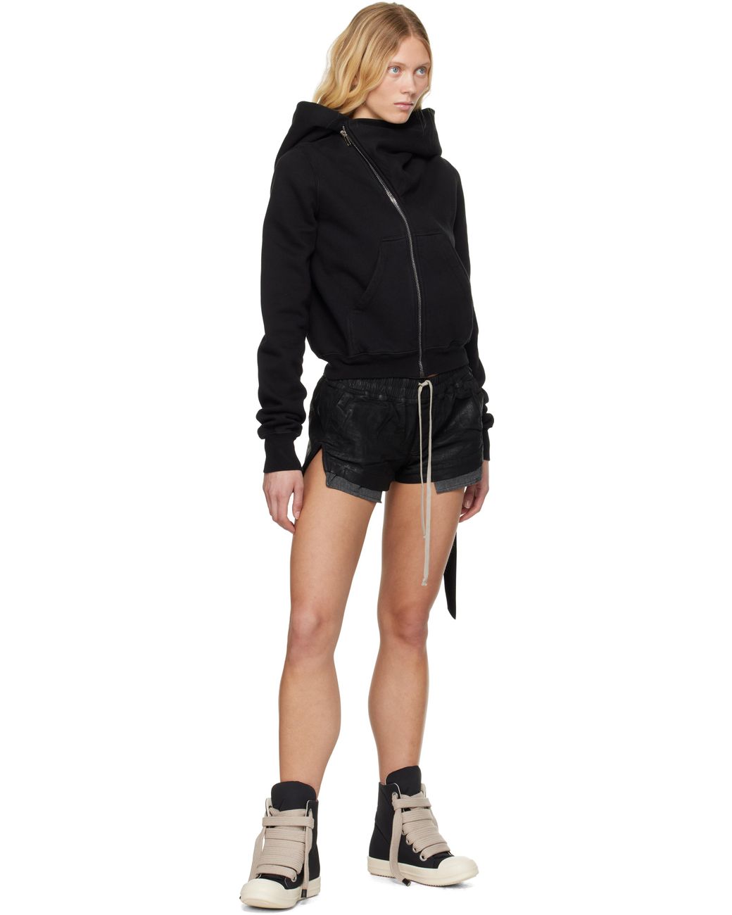 Rick Owens Hollywood Fog Boxer Denim Shorts in Black | Lyst