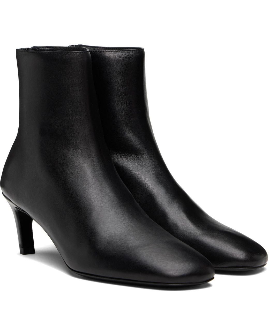 Totême  Black Soft Nappa Ankle Boots