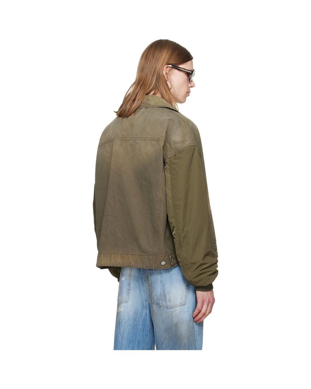 DSquared² Black Khaki Garment Dyed Carpenter Kaban Jacket for men