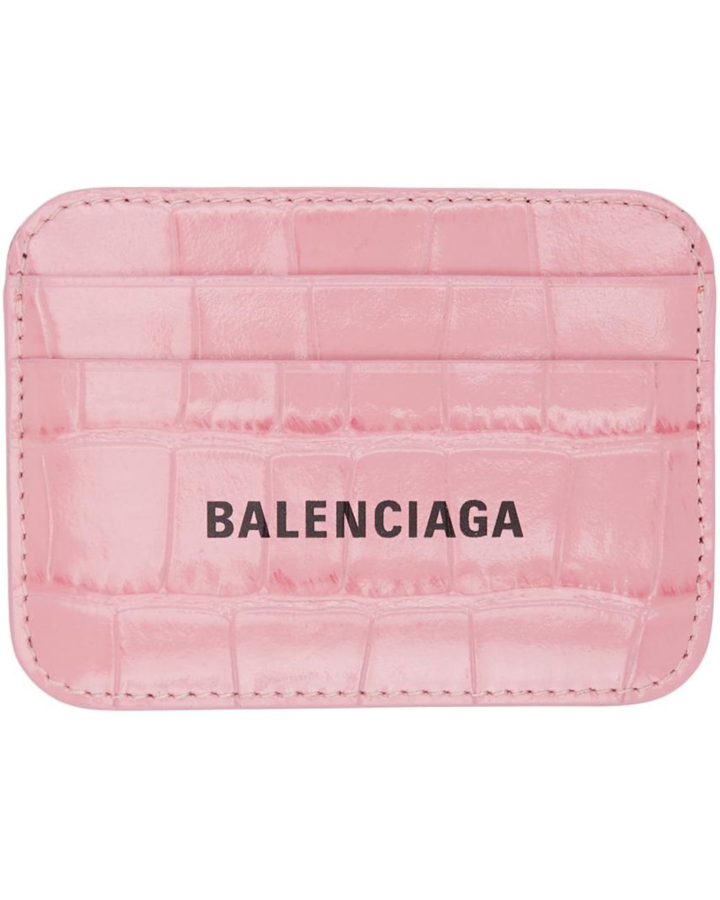 ●送料込●BALENCIAGA●Card Holder Sweet Pink/L Bl Balenciaga Pink Croc Cash Card Holder | Lyst