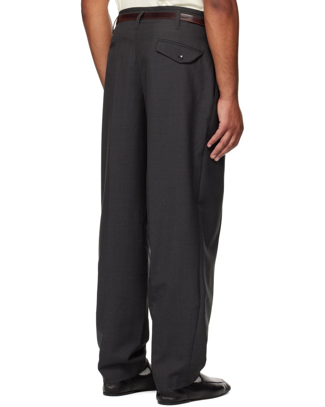 Lemaire Black Pleated Trousers for men
