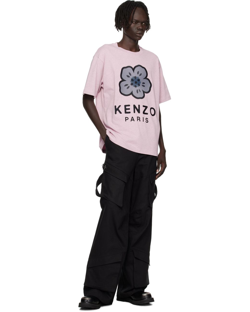 KENZO Paris 'Boke Flower' Embroidered Oversized T-Shirt in Black