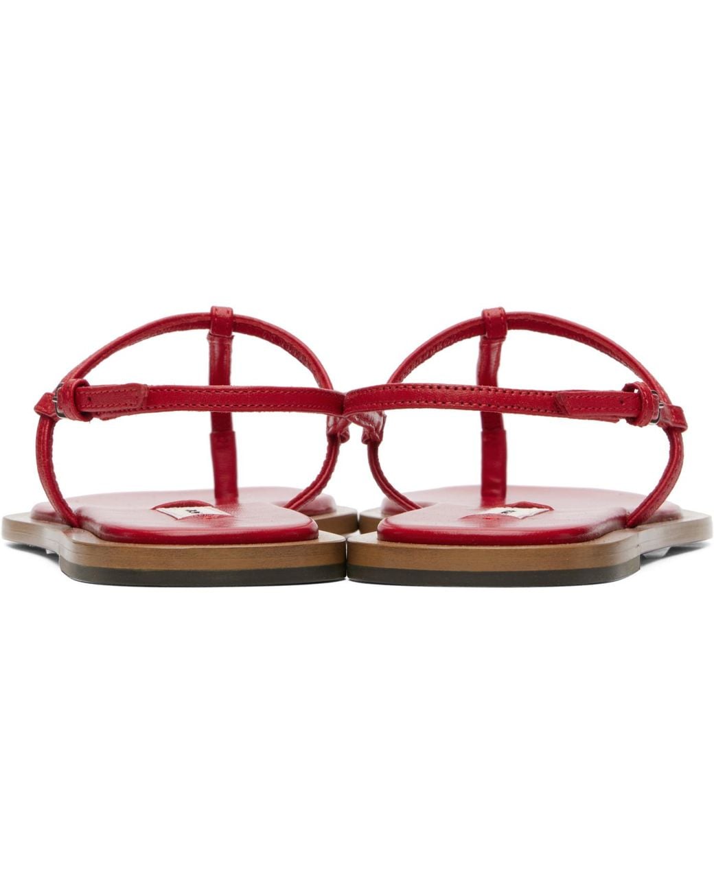 Totême  Red T-Strap Nappa Sandals