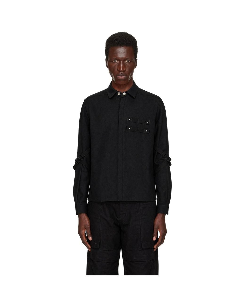 Rick Owens Black Tower Bonotto Whipcord Rowland Shirt for men