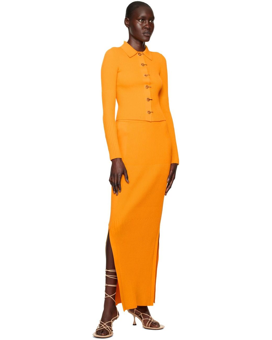 Dion Lee Yellow Gradient Maxi Skirt in Orange | Lyst UK