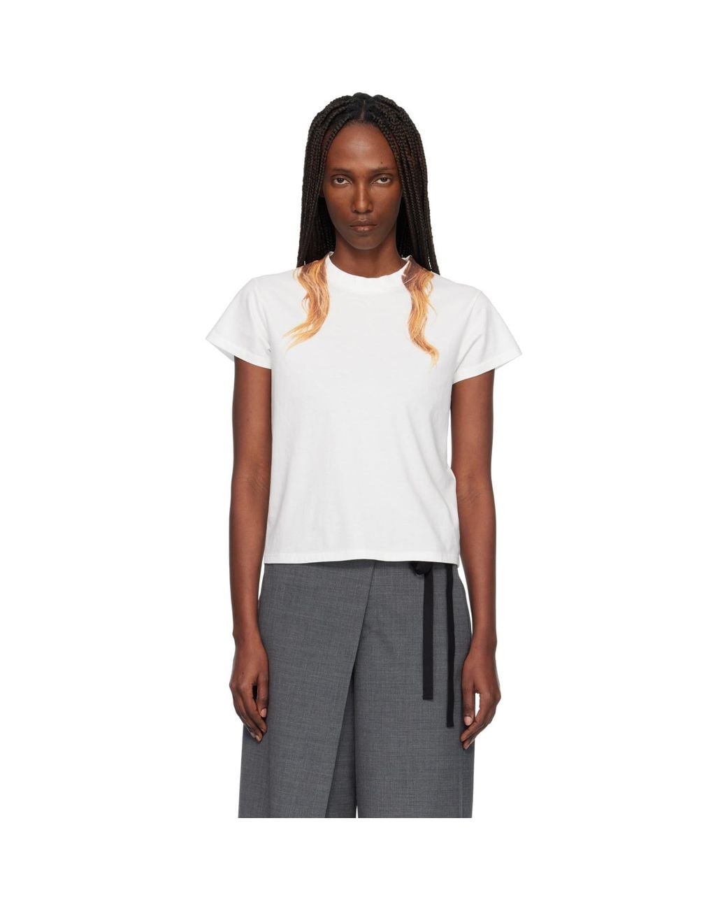 MM6 by Maison Margiela Black Off- Cotton Jersey T-shirt