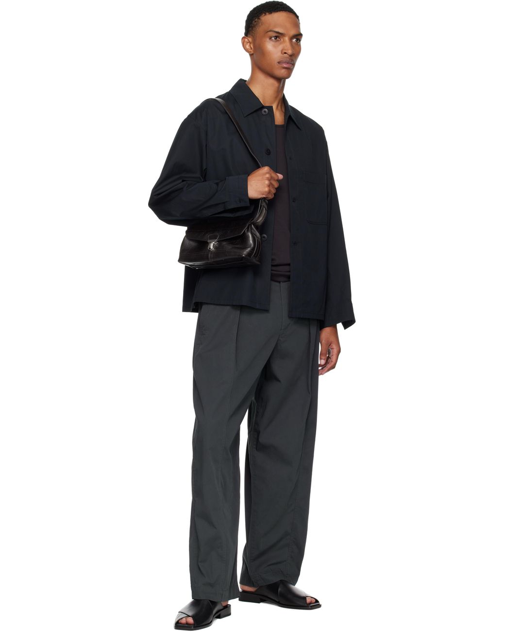 Lemaire Cross Flat Sandals in Black for Men | Lyst