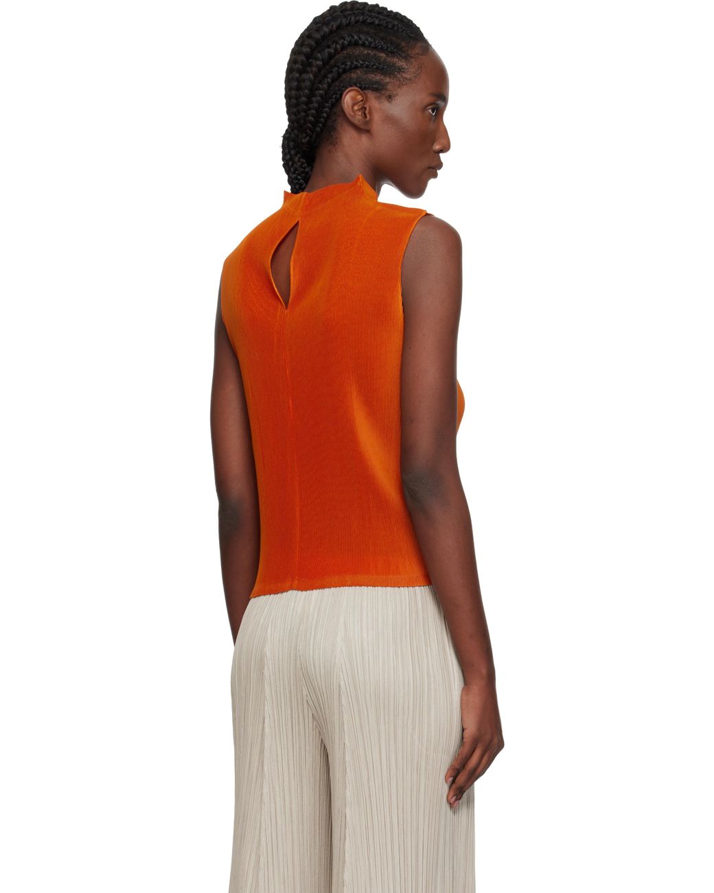 トップス UNOF PLEATS TANK TOP Pleats Please Issey Miyake Green Basics Tank Top Pleats Please