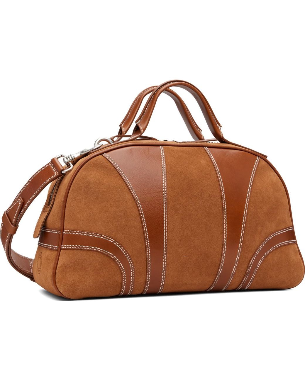 Dries Van Noten Brown Tan Suede Duffle Bag for men