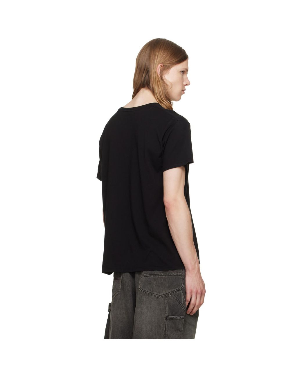 R13 Black 'High On Life' Boy T-Shirt for men