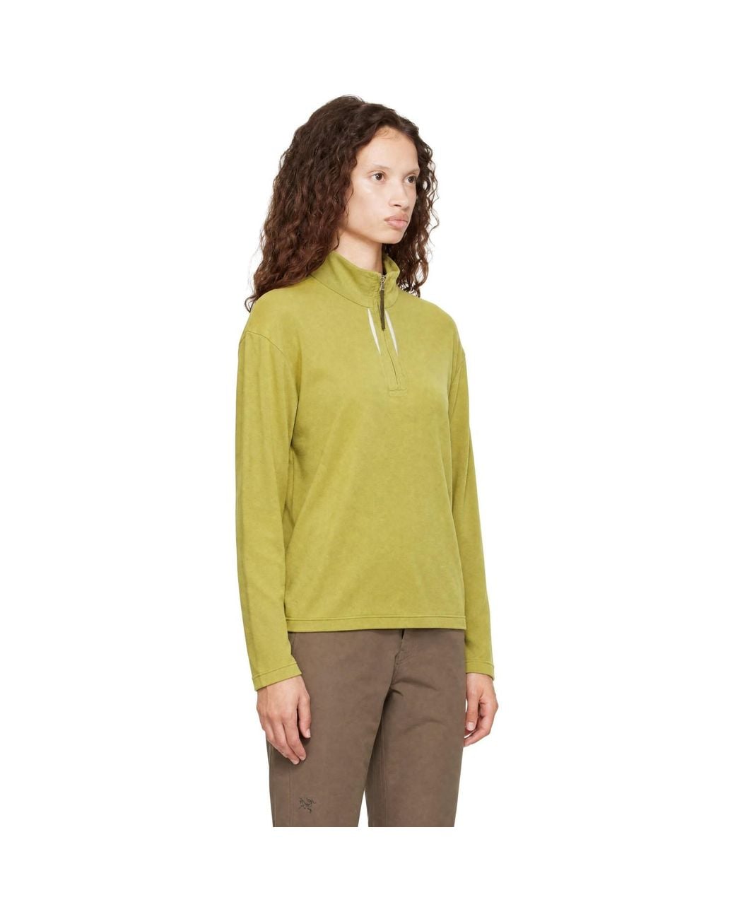 Post Archive Faction PAF Green Cut Out Half Zip Fleece Sweatshirt