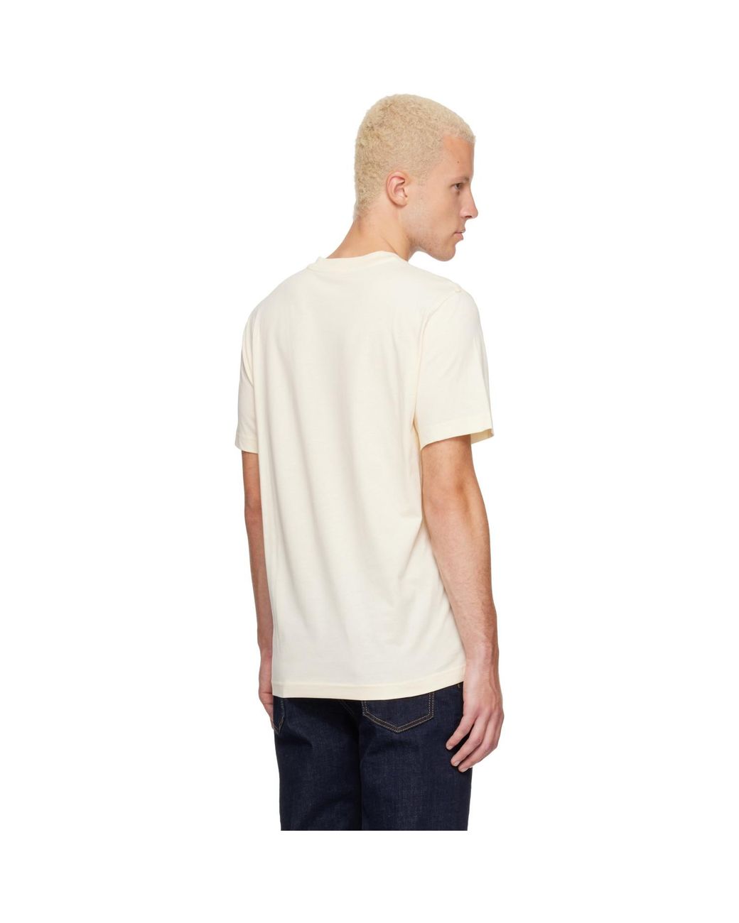 Moncler White Off- Logo Cotton Jersey T-Shirt for men