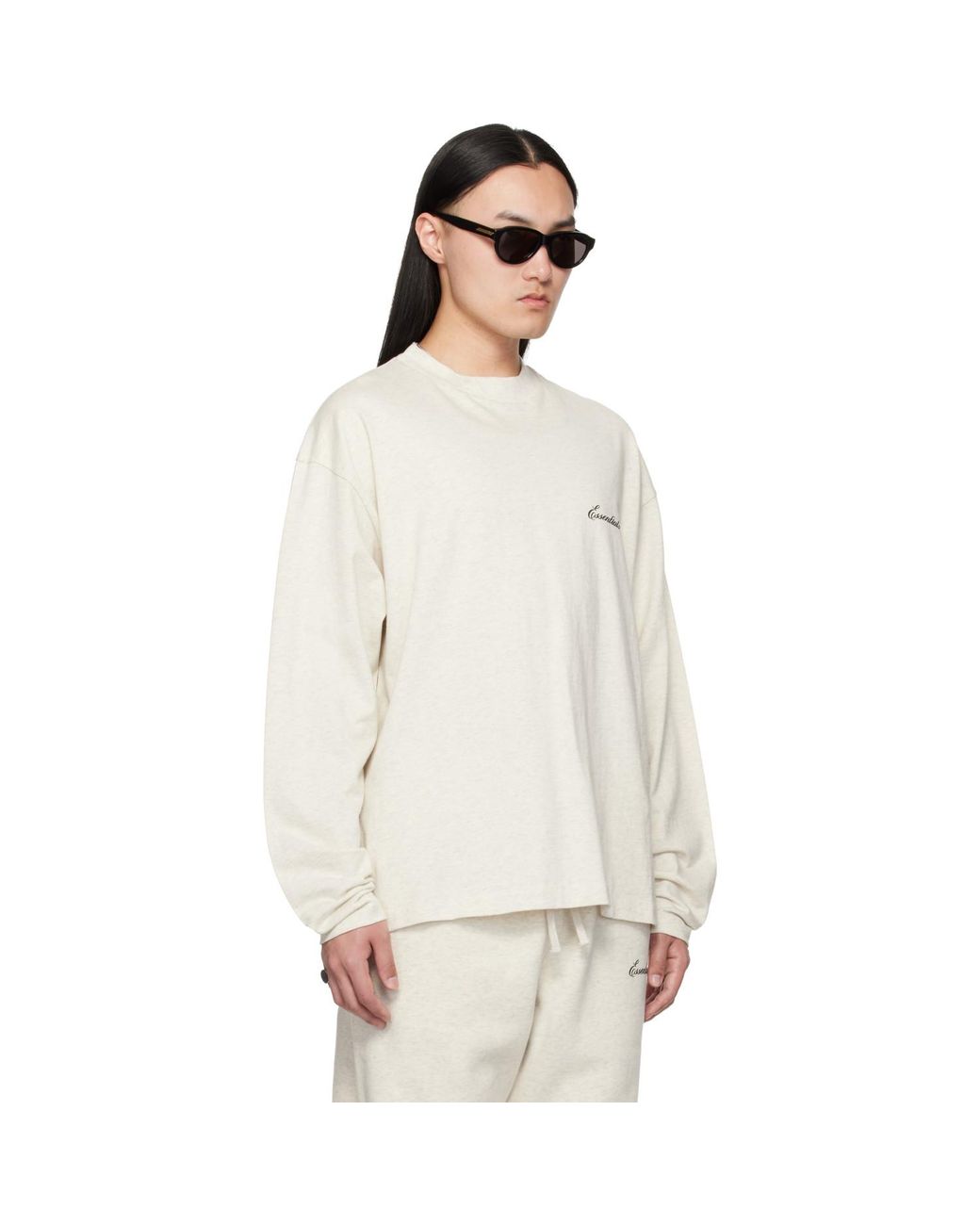 Fear Of God White Off- Classic Fit Long Sleeve T-Shirt for men