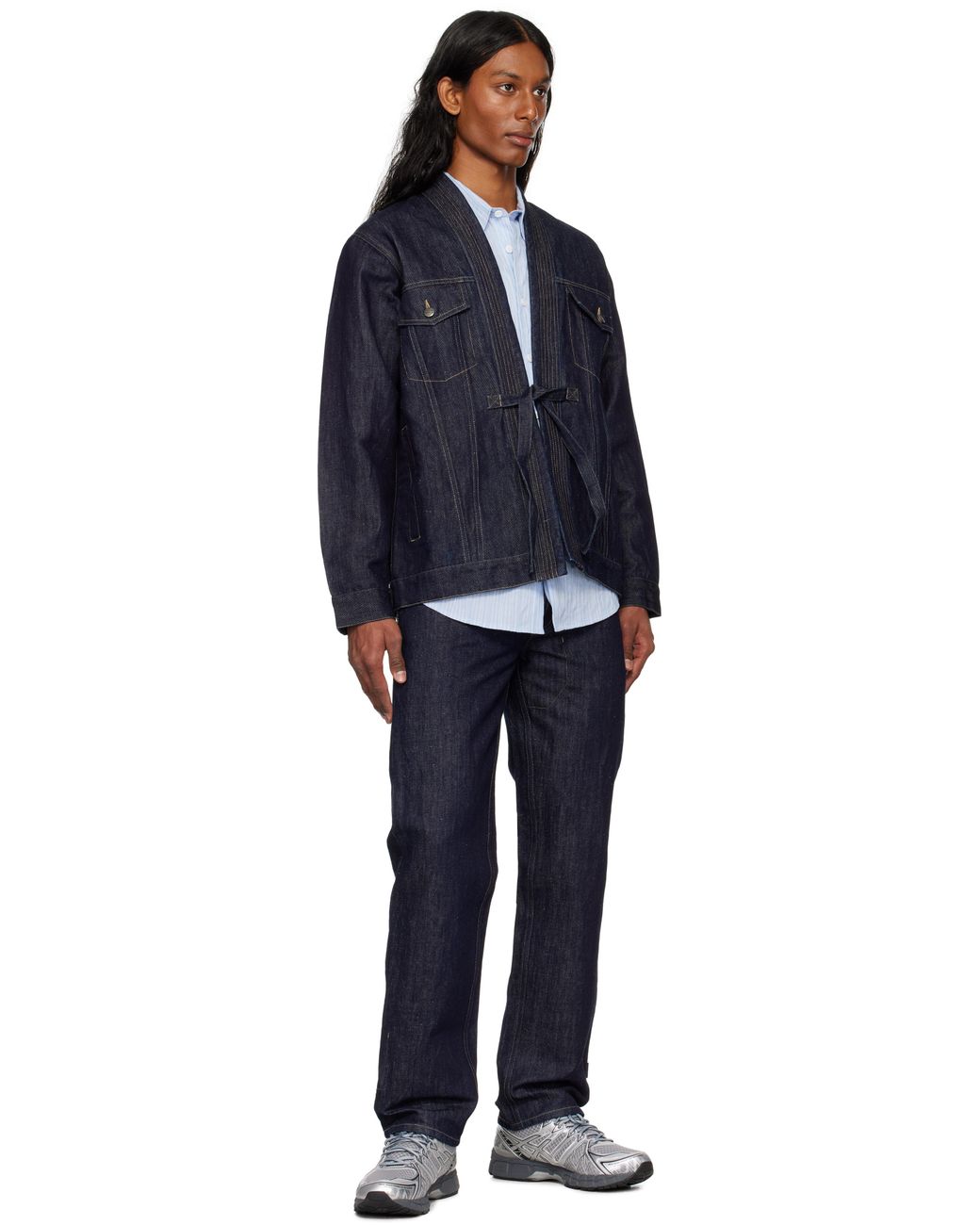 Maharishi 6059 Maha Hemp Denim Kimono Jacket in Blue for Men | Lyst