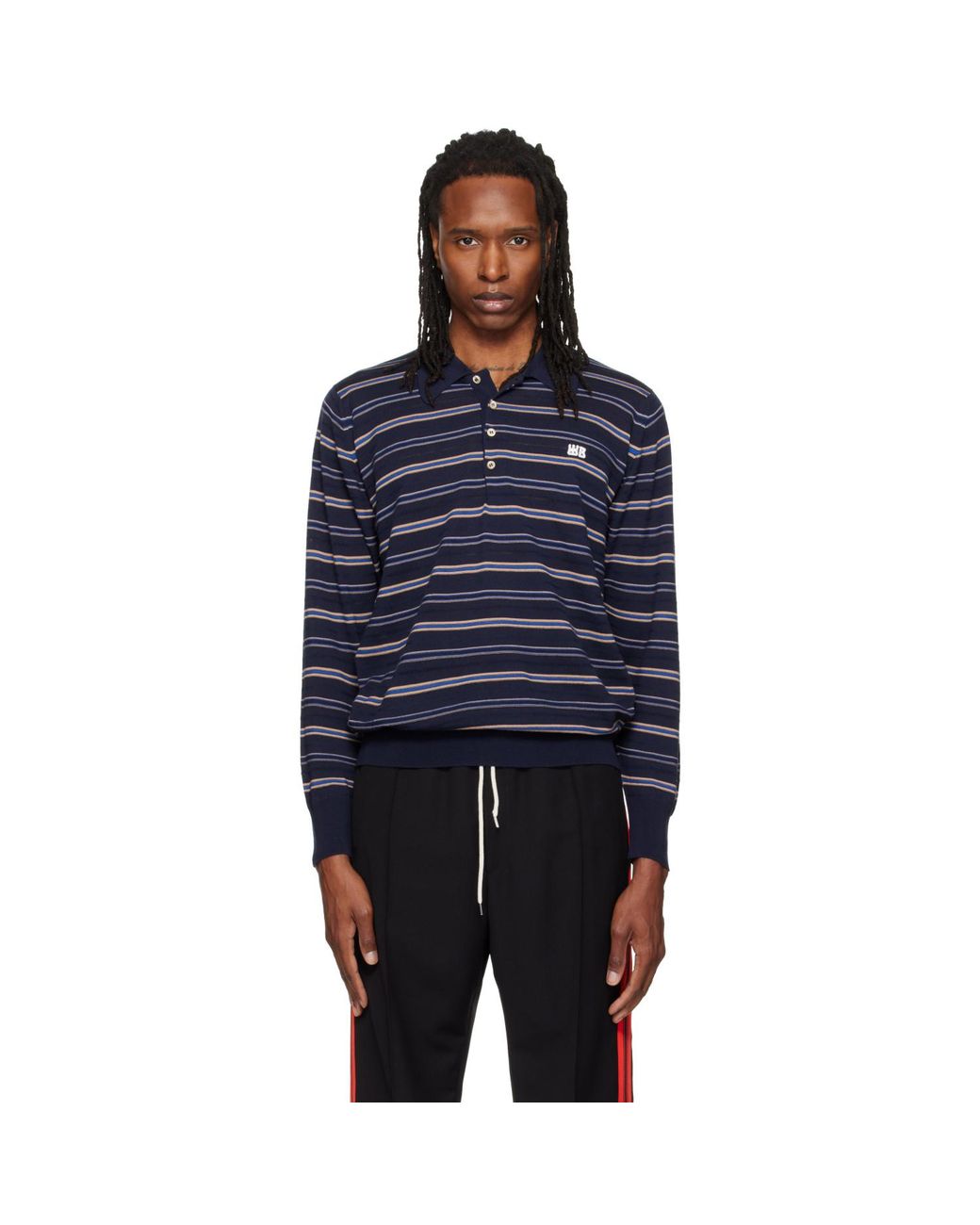 Wales Bonner Blue John Smedley Edition Beam Polo for men