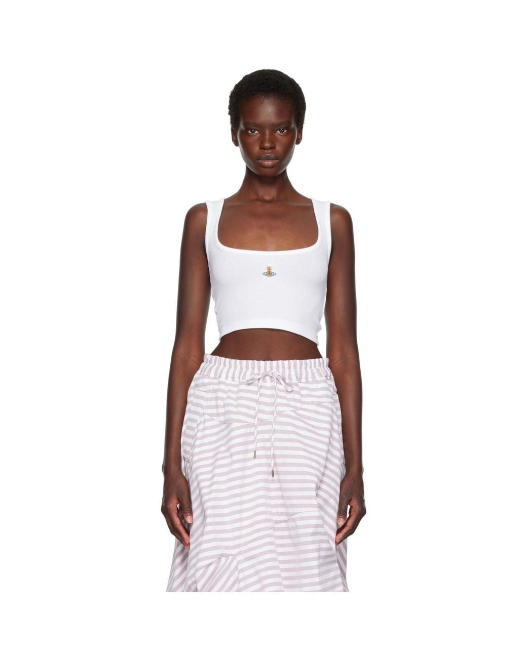Vivienne Westwood Red Cropped Rib Tank Top